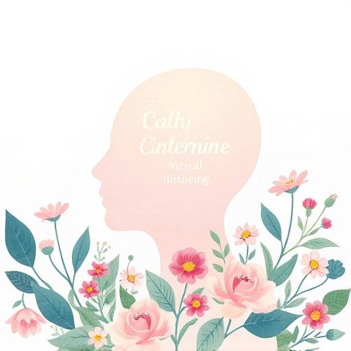 Illustration of a calm mind with leaves and flowers, representing mental wellbeing.